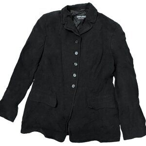 Vintage Armani Blazer Jacket Black Italian sz 44 Silk Cotton Rayon 90's Pockets